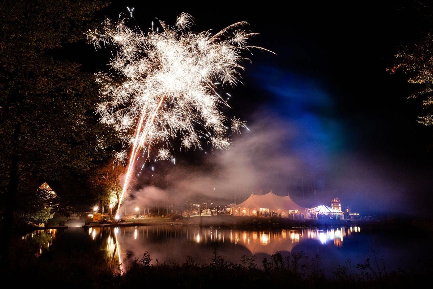 Fireworks over the pond