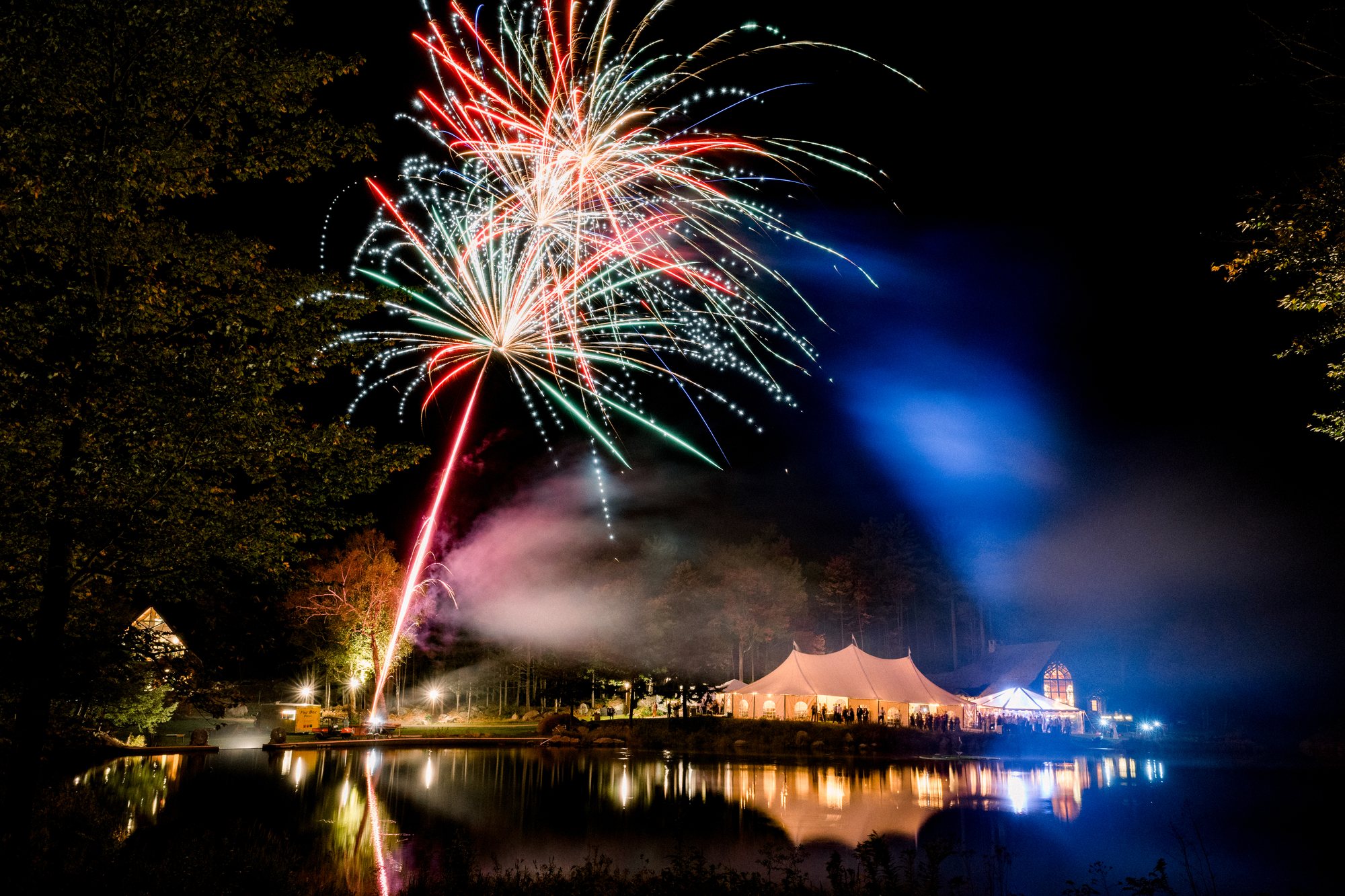 Fireworks over the pond