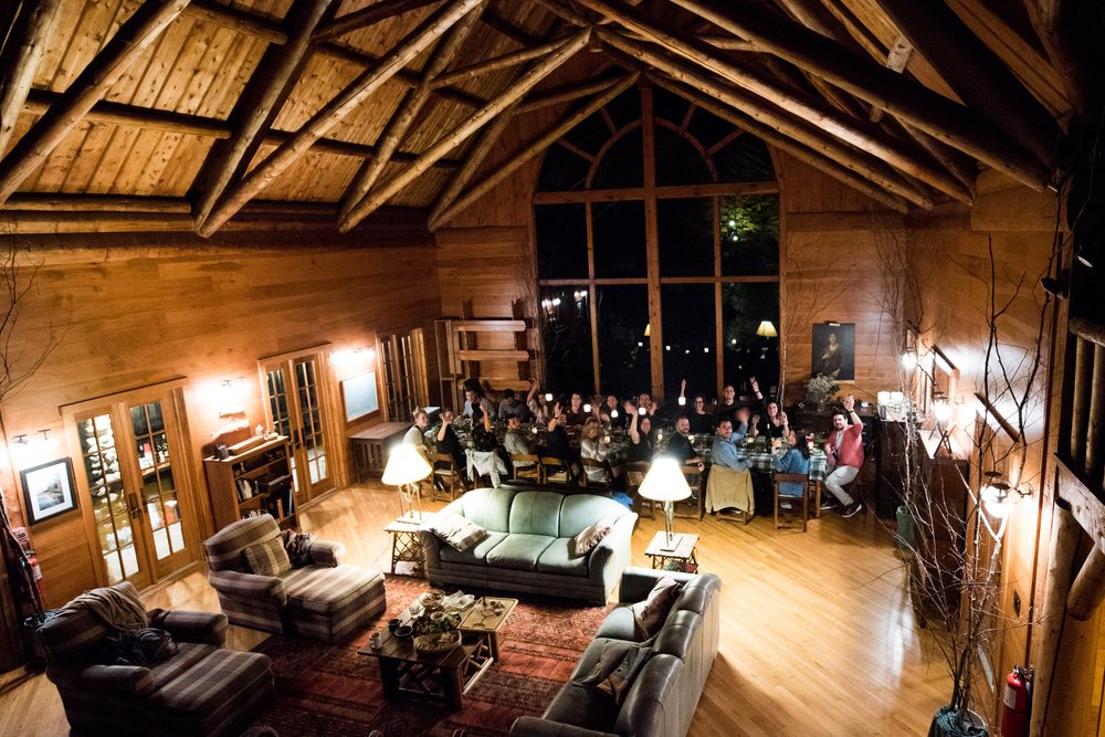 A group in the Lodge Great Room