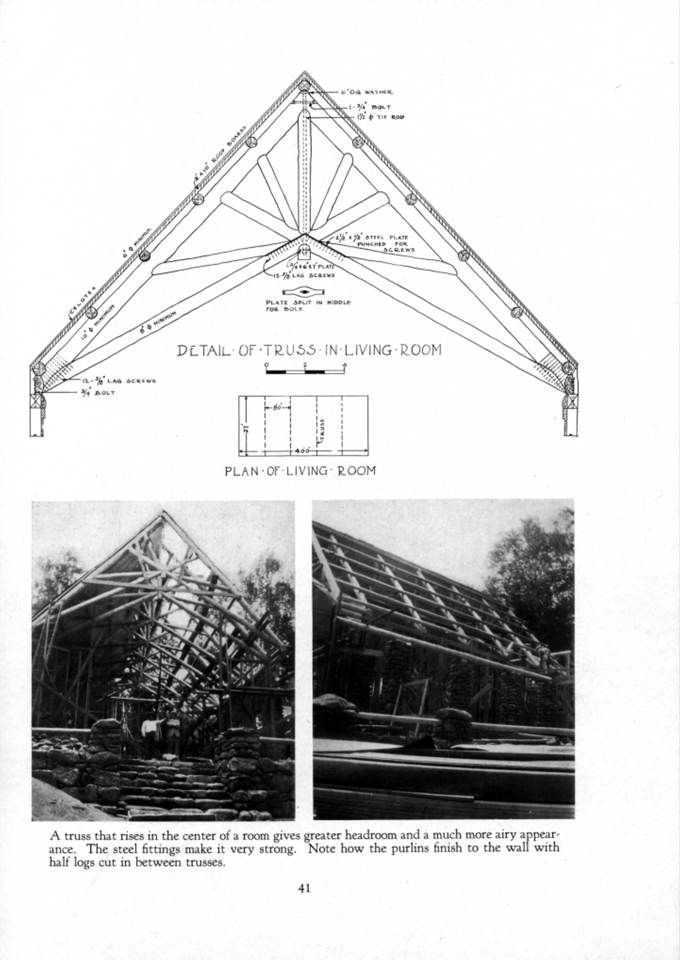 Drawings of the Great Room roof trusses